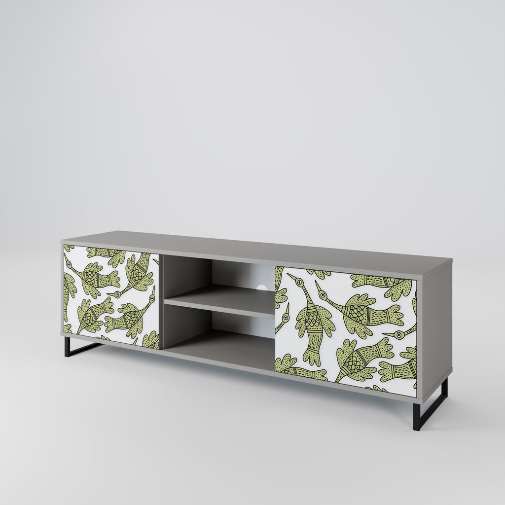 SEEDLING SONGBIRD 2-Door TV Stand in Grey Finish