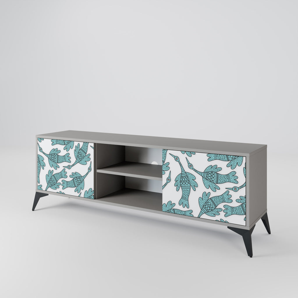 WATERSPOUT SONGIBIRD 2-Door TV Stand in Grey Finish