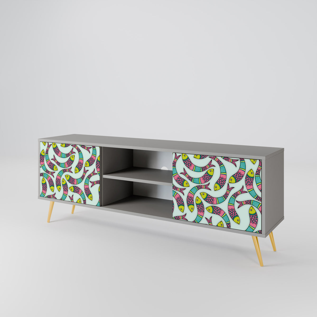 INDIAN FISH 2-Door TV Cabinet