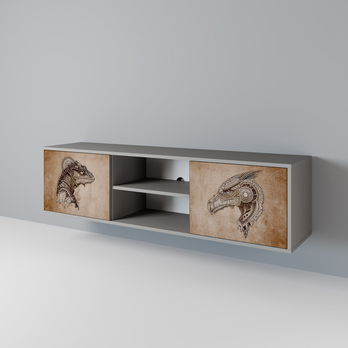 STEAMPUNK CLAN 2-Door TV Cabinet
