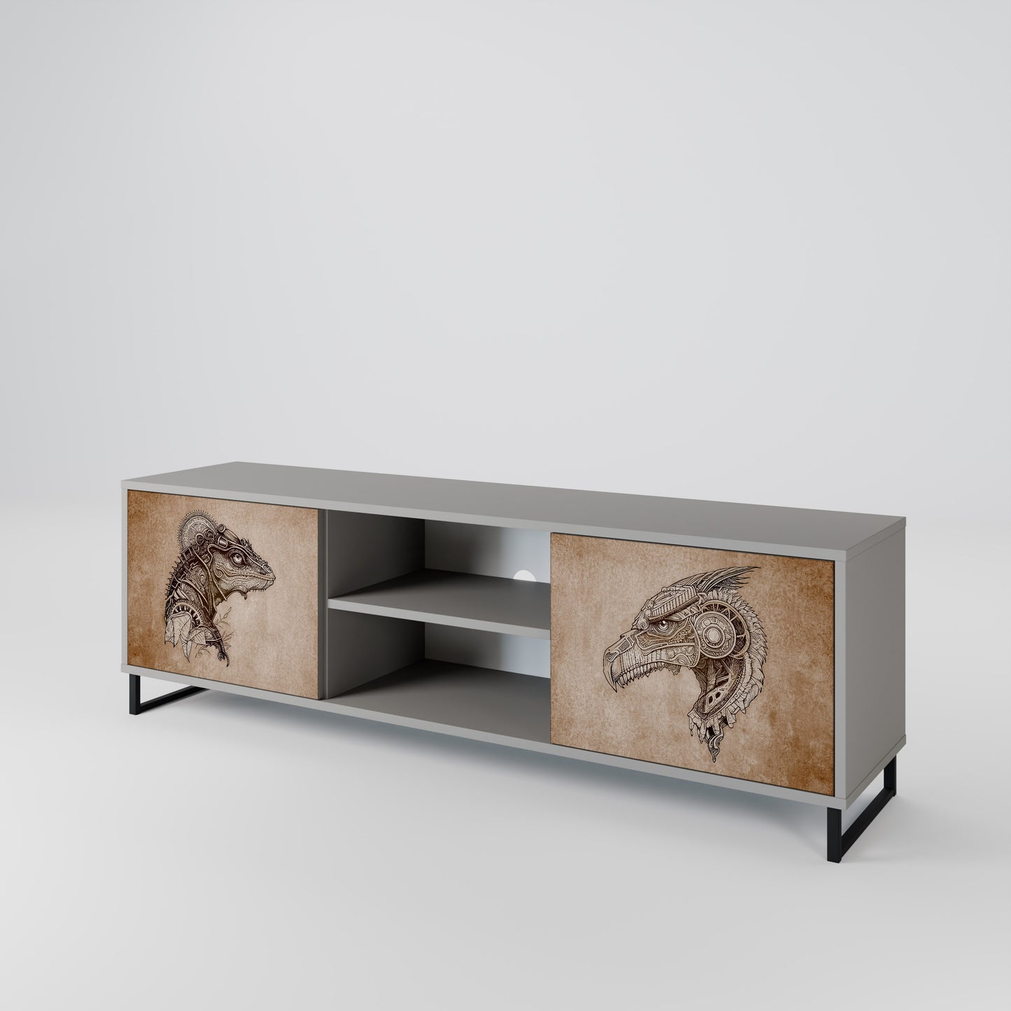STEAMPUNK CLAN 2-Door TV Cabinet