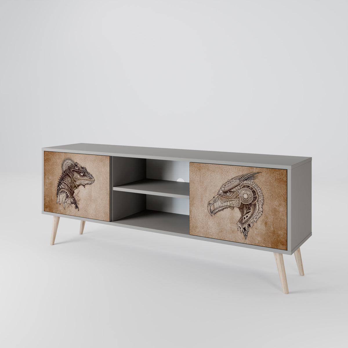 STEAMPUNK CLAN 2-Door TV Cabinet