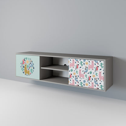 COLORFUL ALPACAS 2-Door TV Cabinet