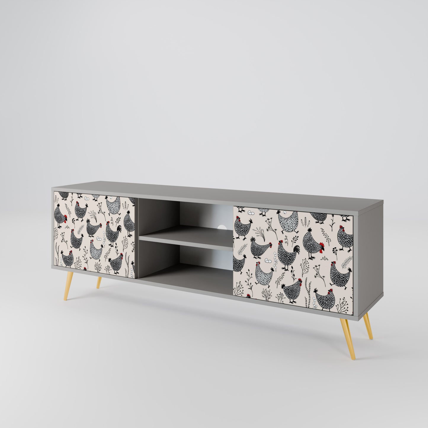 HAPPY HENS 2-Door TV Cabinet