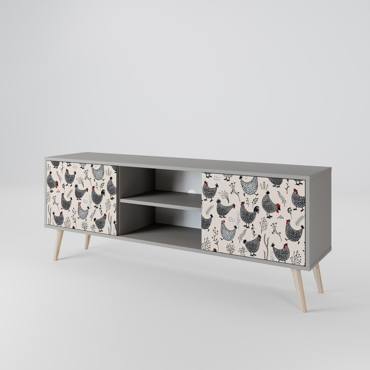HAPPY HENS 2-Door TV Cabinet