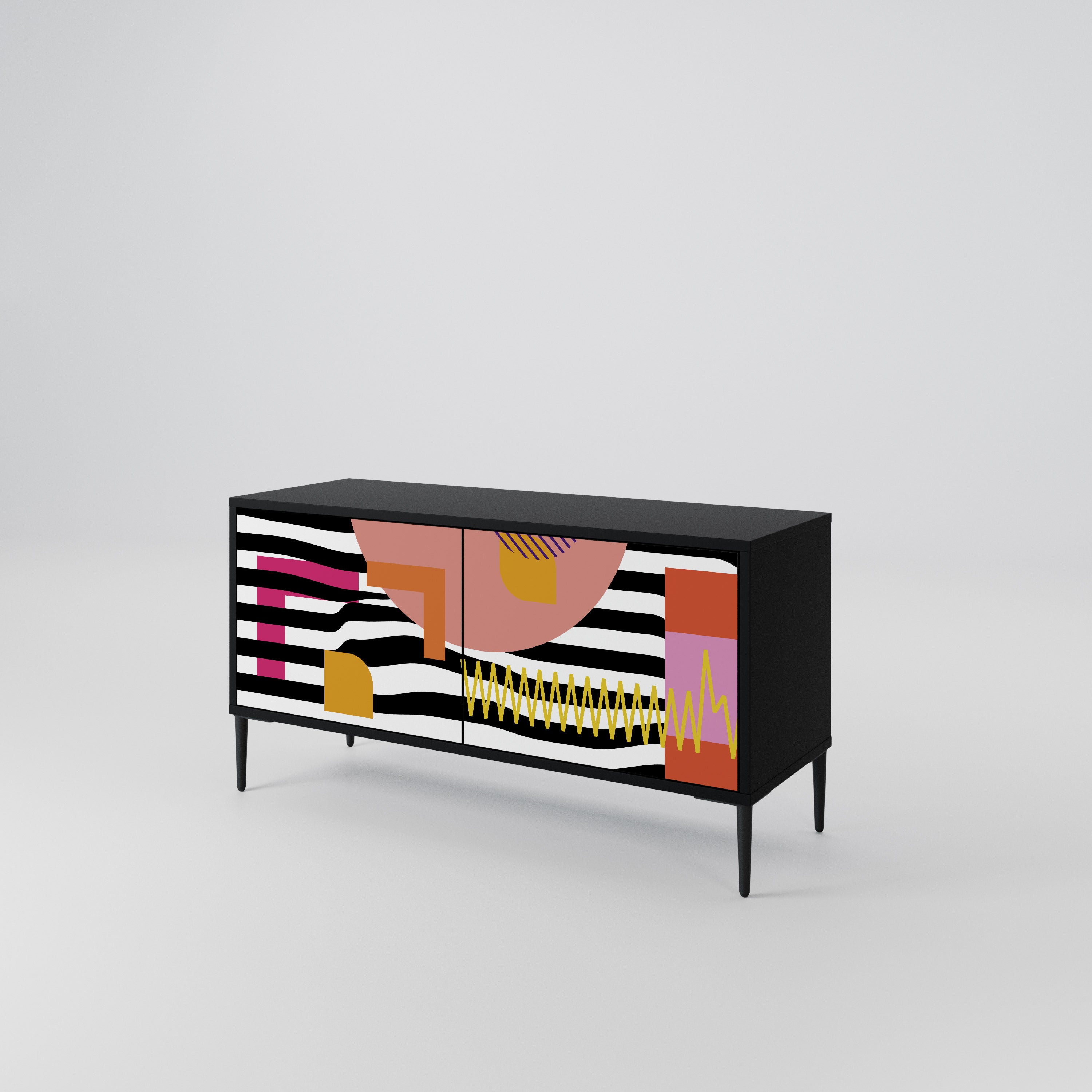 CHROMATIC ABSTRACT Compact 2-Door TV Cabinet