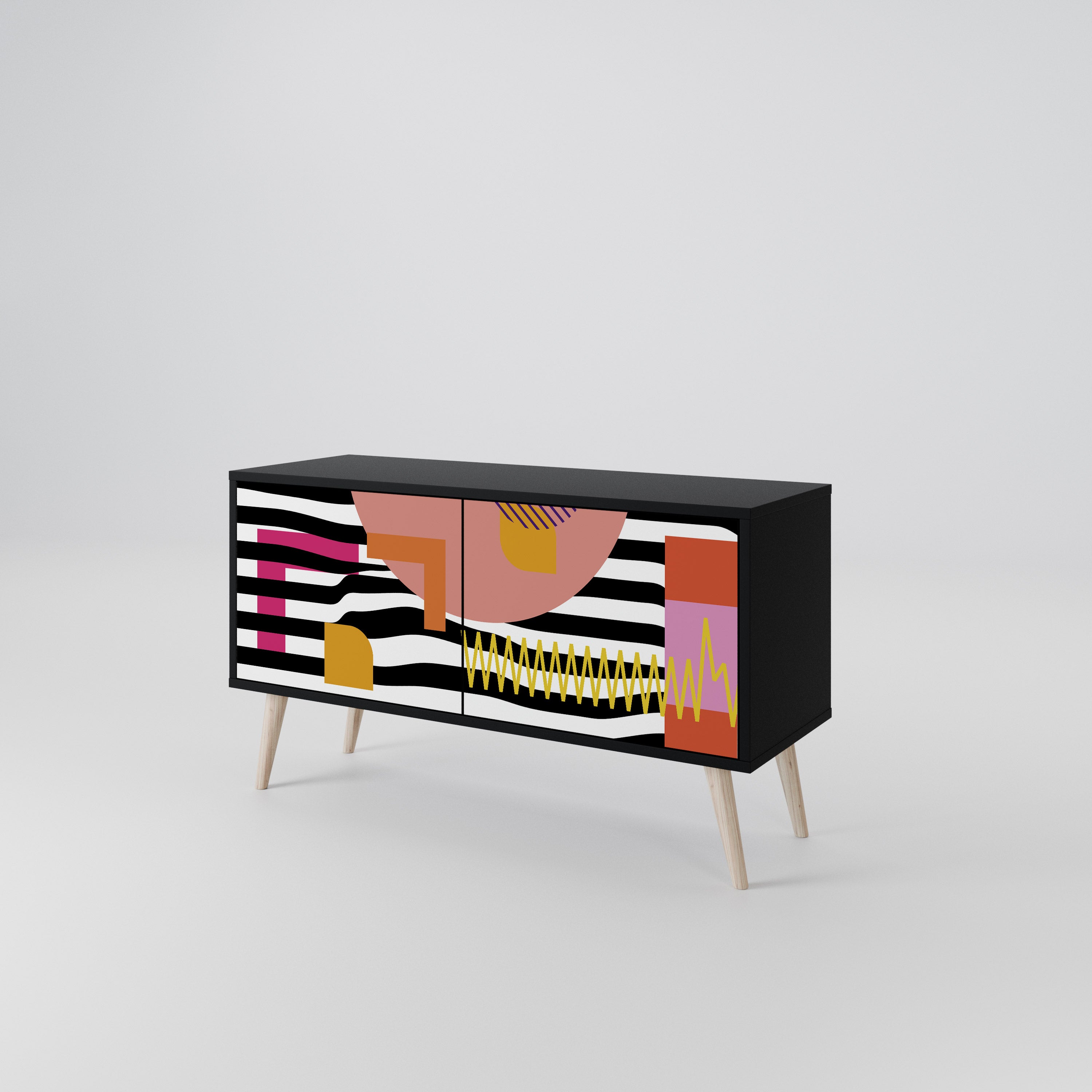 CHROMATIC ABSTRACT Compact 2-Door TV Cabinet
