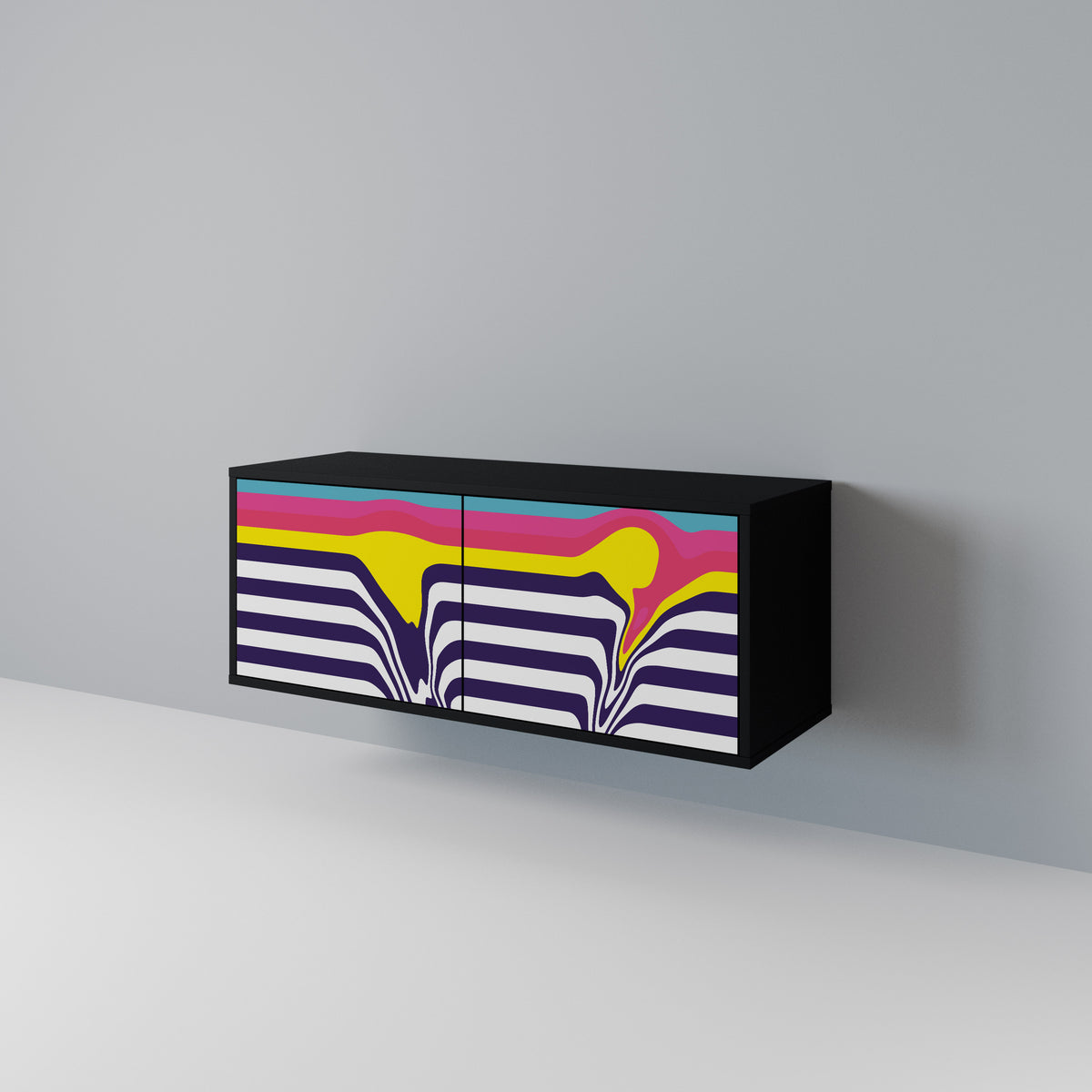 COLORFUL DIVERSION Compact 2-Door TV Cabinet