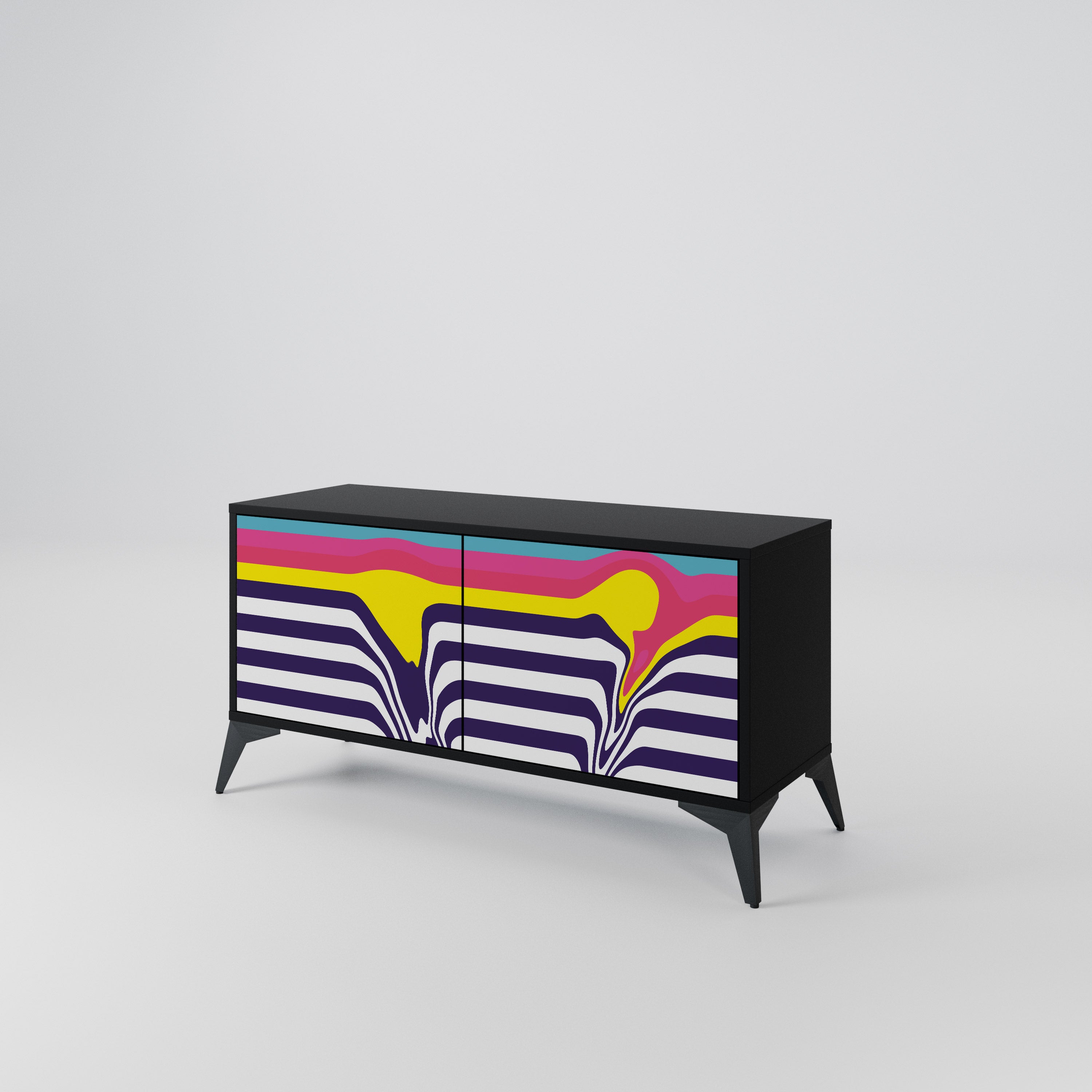 COLORFUL DIVERSION Compact 2-Door TV Cabinet
