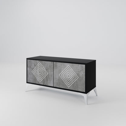 POLYGONAL ARTISTRY Compact 2-Door TV Cabinet