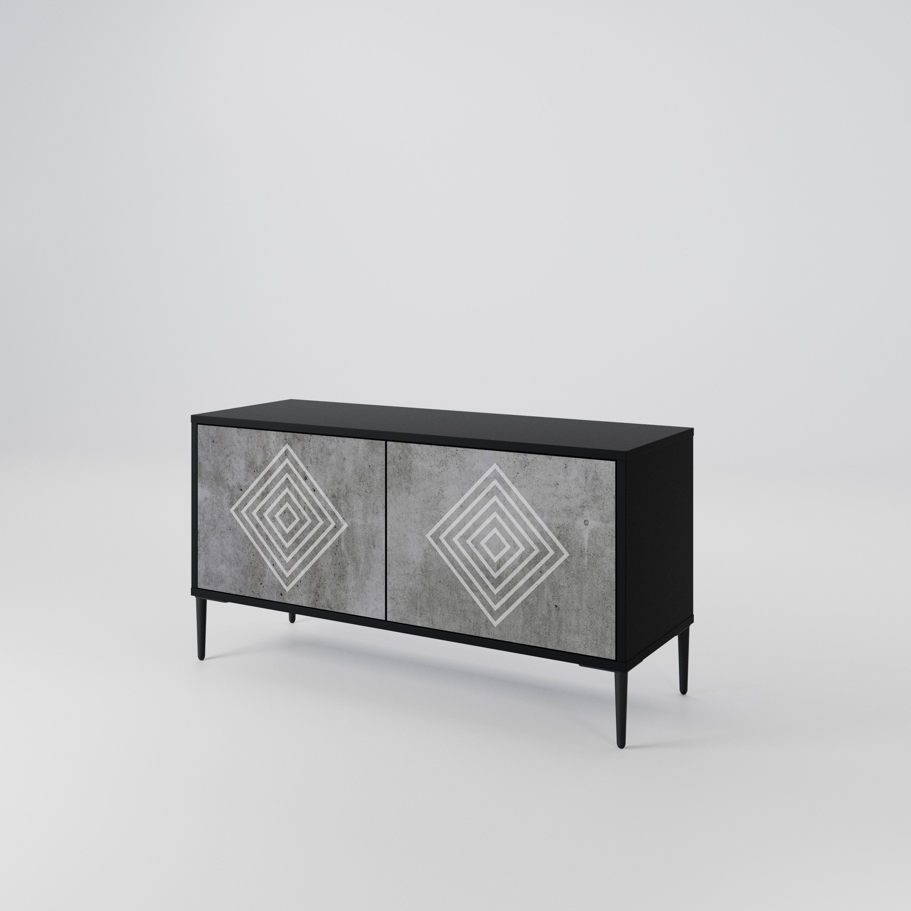POLYGONAL ARTISTRY Compact 2-Door TV Cabinet