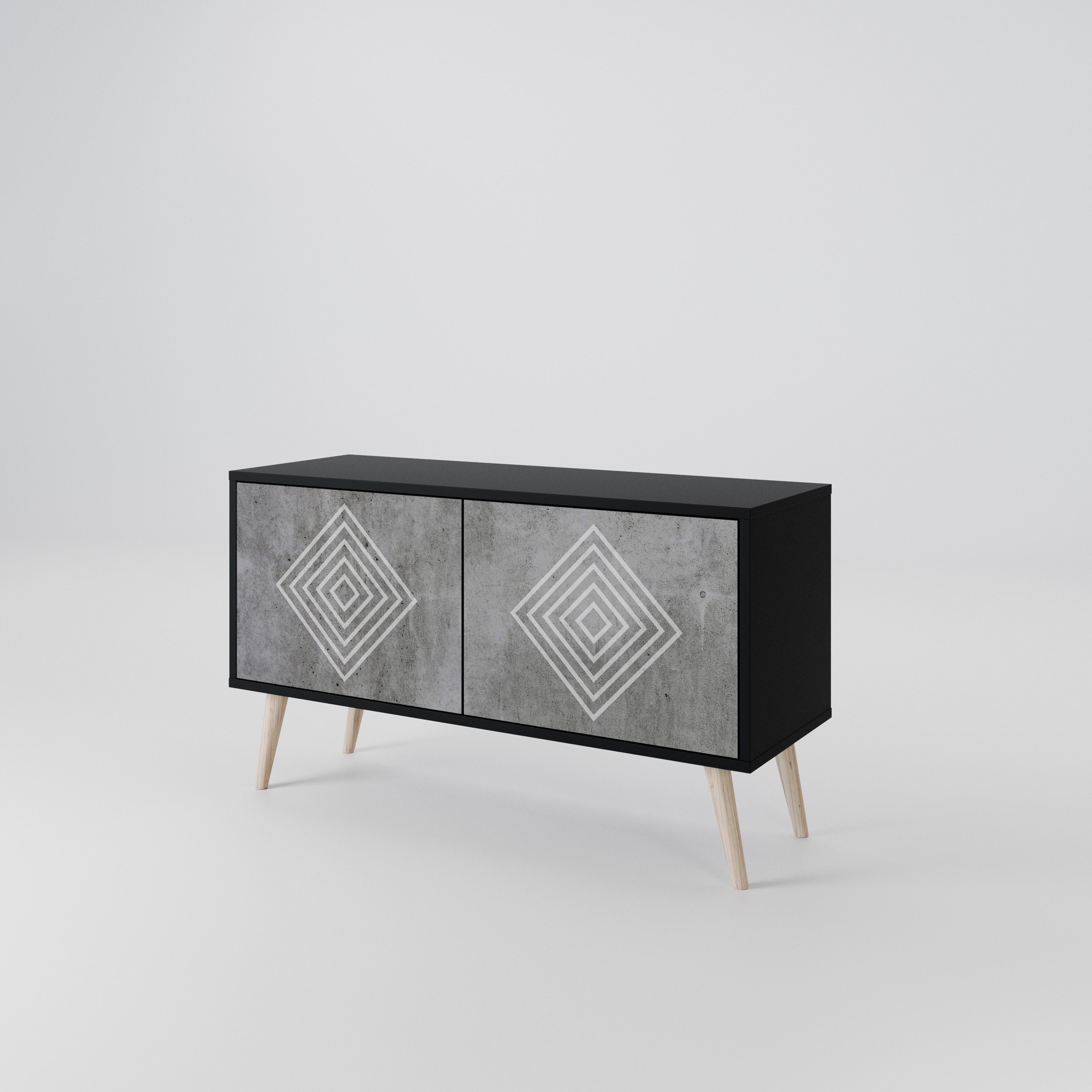 POLYGONAL ARTISTRY Compact 2-Door TV Cabinet