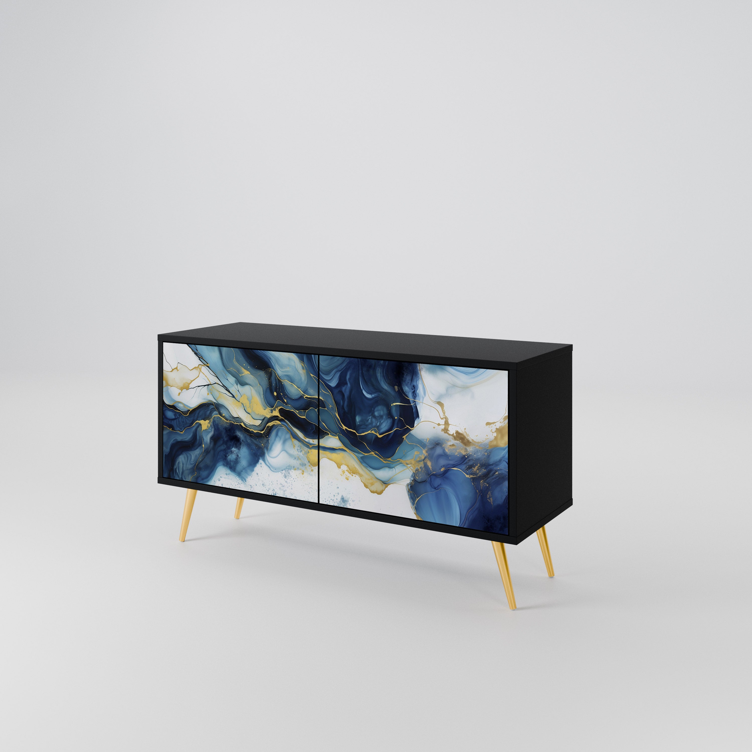 INKY MARBLE Compact 2-Door TV Cabinet