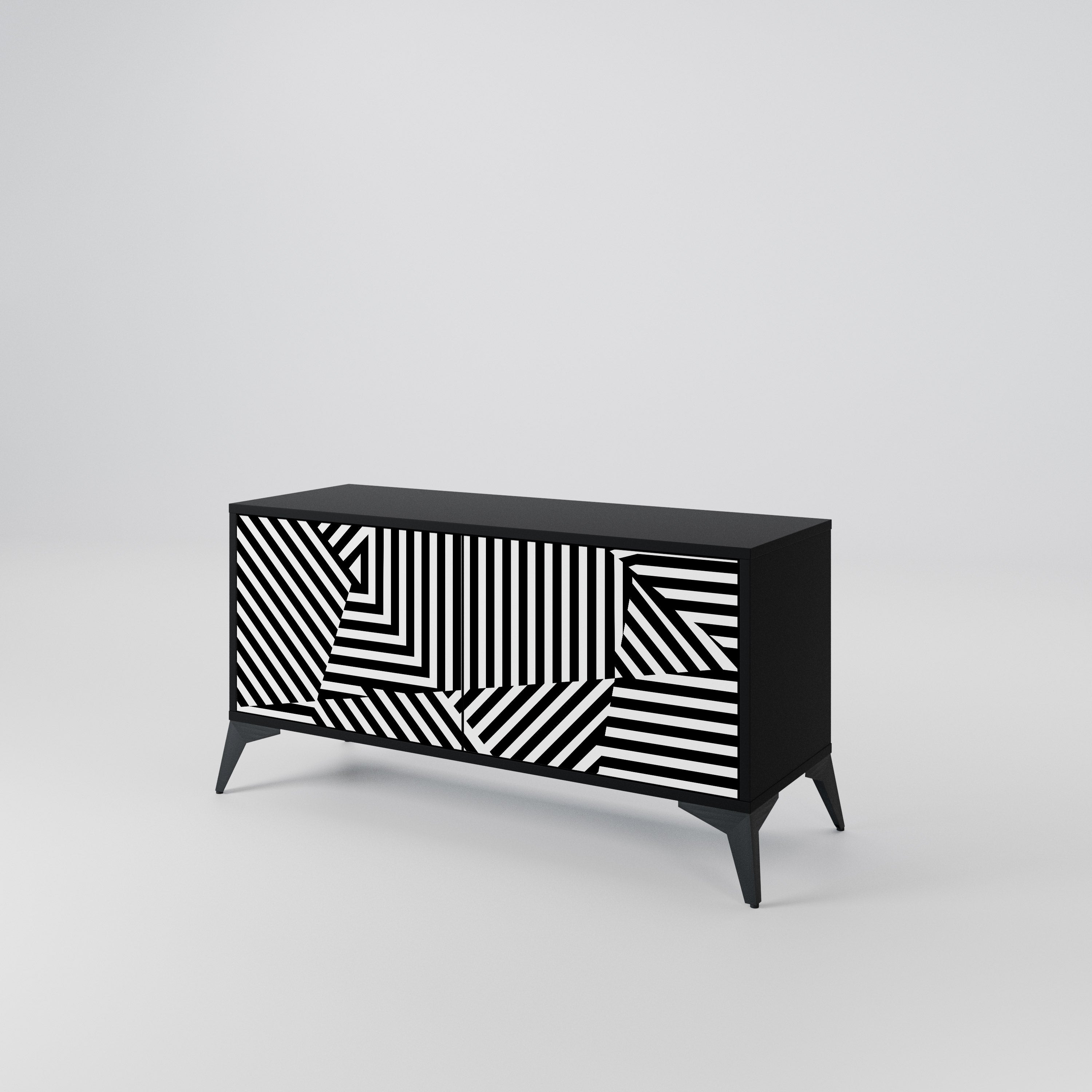 ILLUSIONARY LATTICE Compact 2-Door TV Cabinet