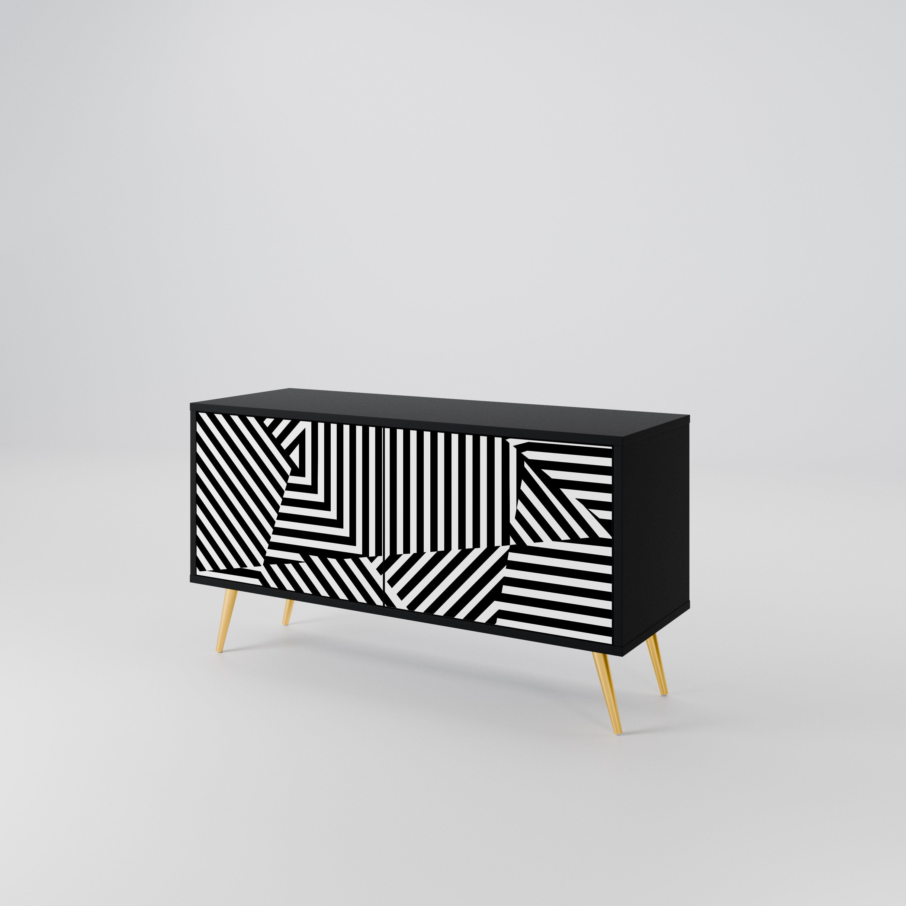 ILLUSIONARY LATTICE Compact 2-Door TV Cabinet