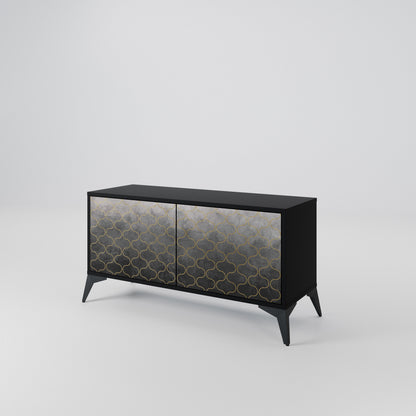 TESSELATED GRAYISH Compact 2-Door TV Cabinet