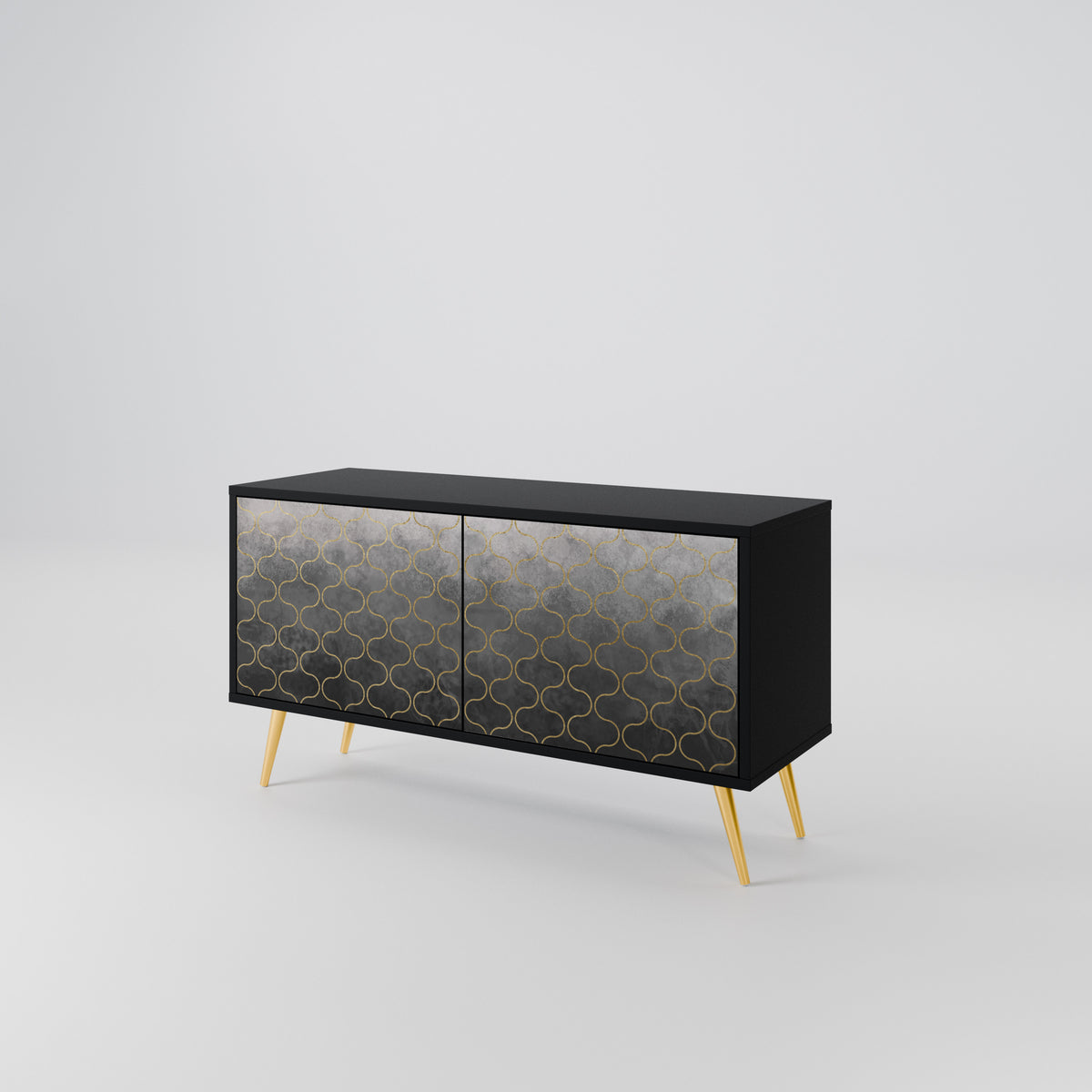 TESSELATED GRAYISH Compact 2-Door TV Cabinet