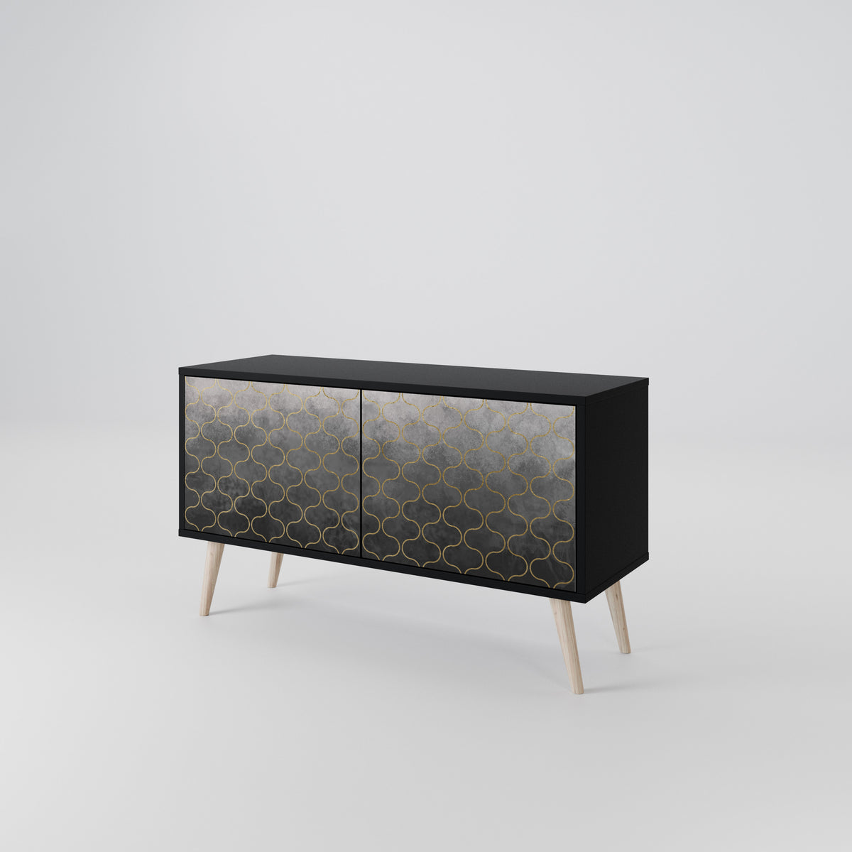TESSELATED GRAYISH Compact 2-Door TV Cabinet