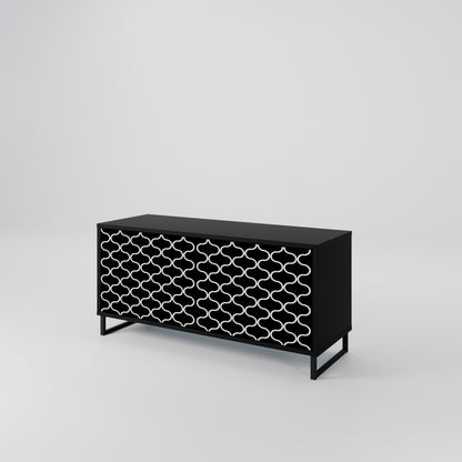 TESSELATED BLACKNESS Compact 2-Door TV Cabinet