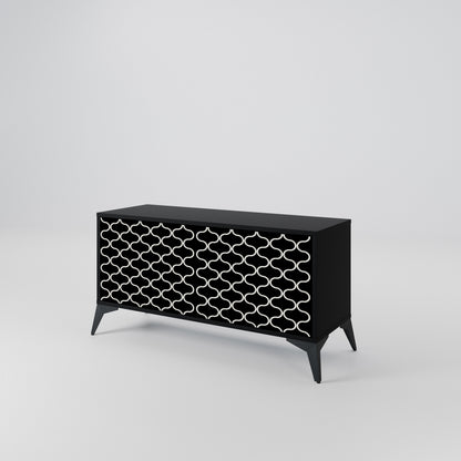 TESSELATED BLACKNESS Compact 2-Door TV Cabinet