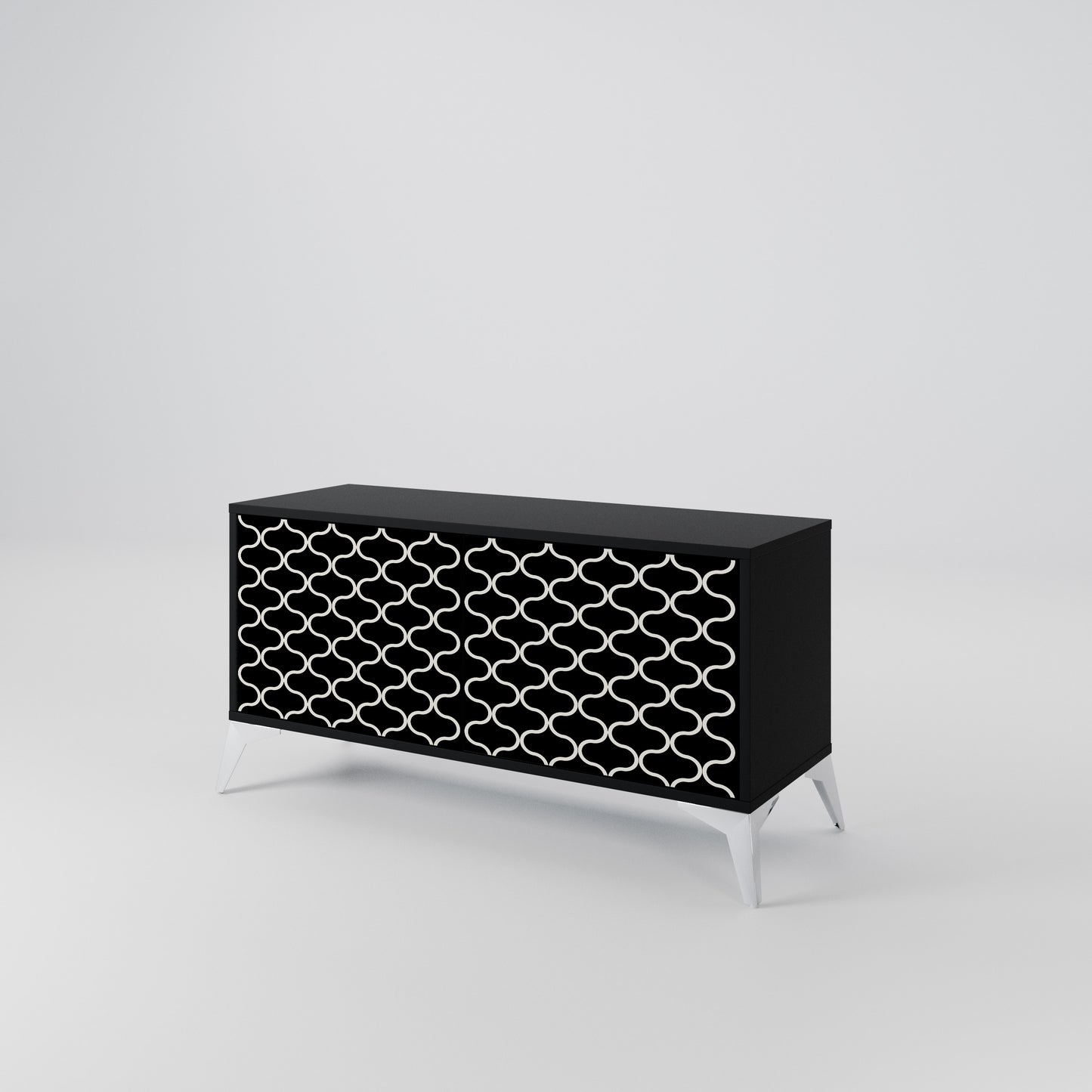 TESSELATED BLACKNESS Compact 2-Door TV Cabinet