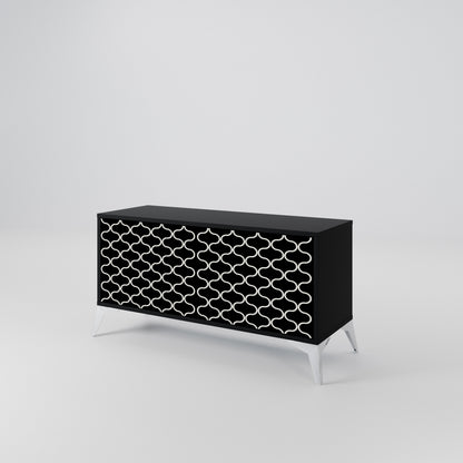 TESSELATED BLACKNESS Compact 2-Door TV Cabinet