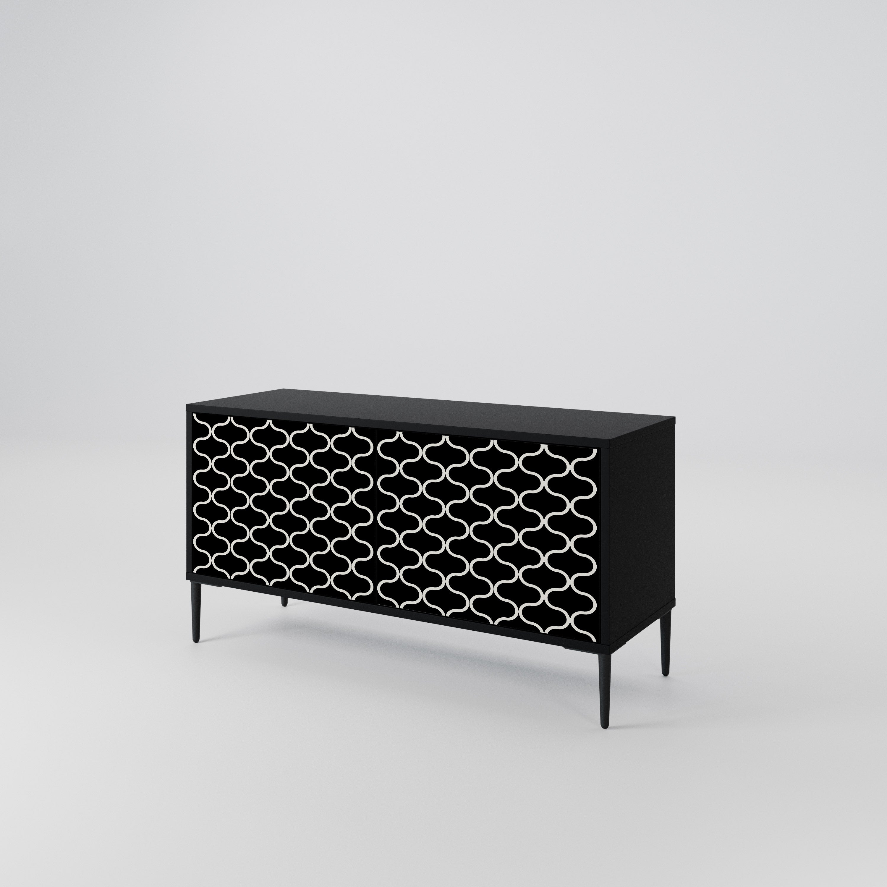 TESSELATED BLACKNESS Compact 2-Door TV Cabinet