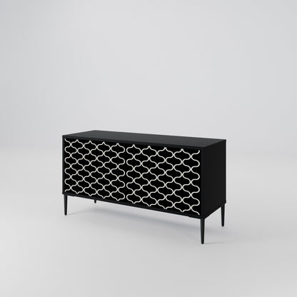 TESSELATED BLACKNESS Compact 2-Door TV Cabinet