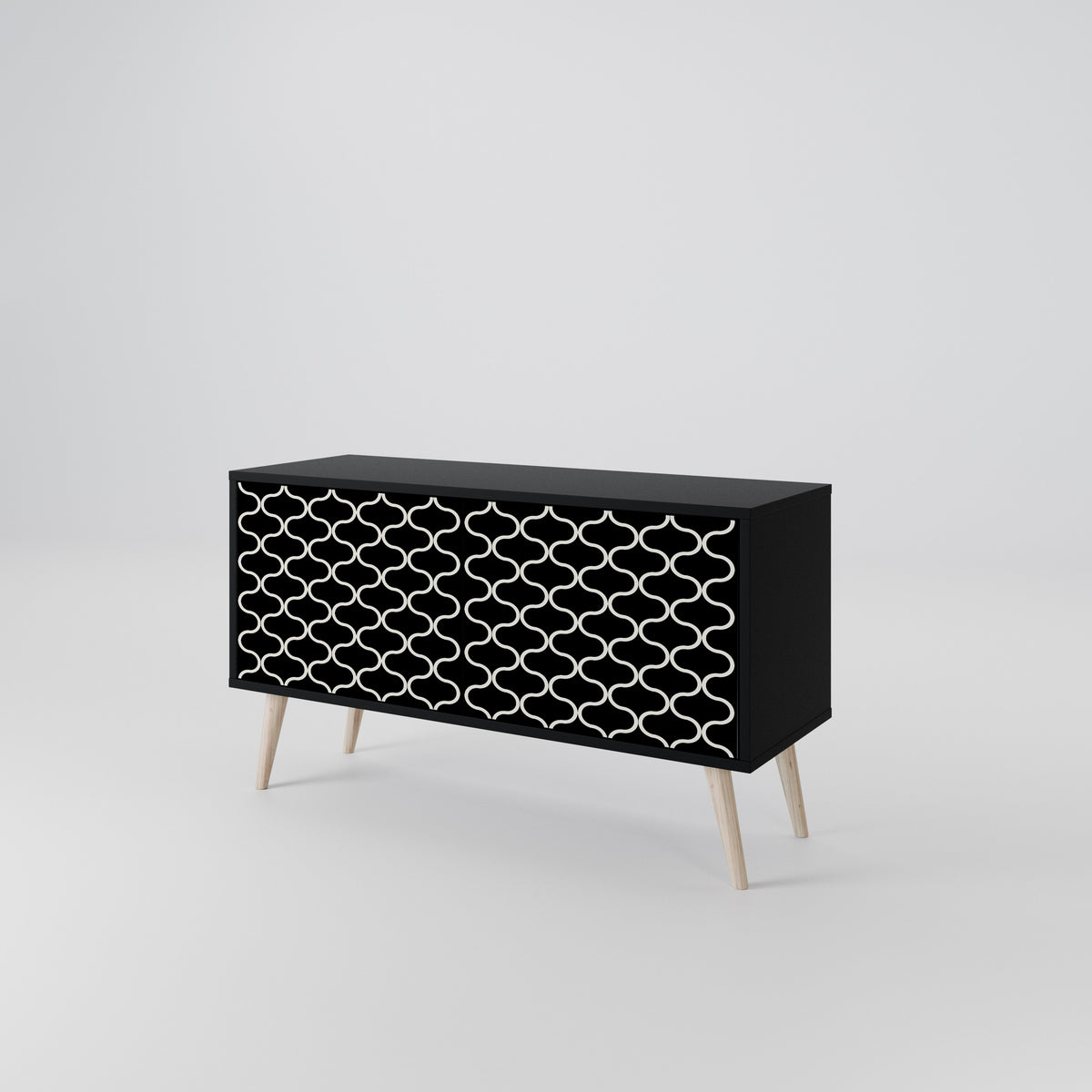 TESSELATED BLACKNESS Compact 2-Door TV Cabinet