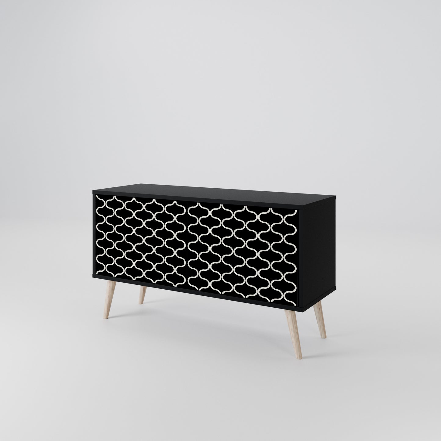 TESSELATED BLACKNESS Compact 2-Door TV Cabinet