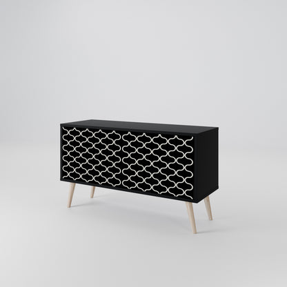 TESSELATED BLACKNESS Compact 2-Door TV Cabinet