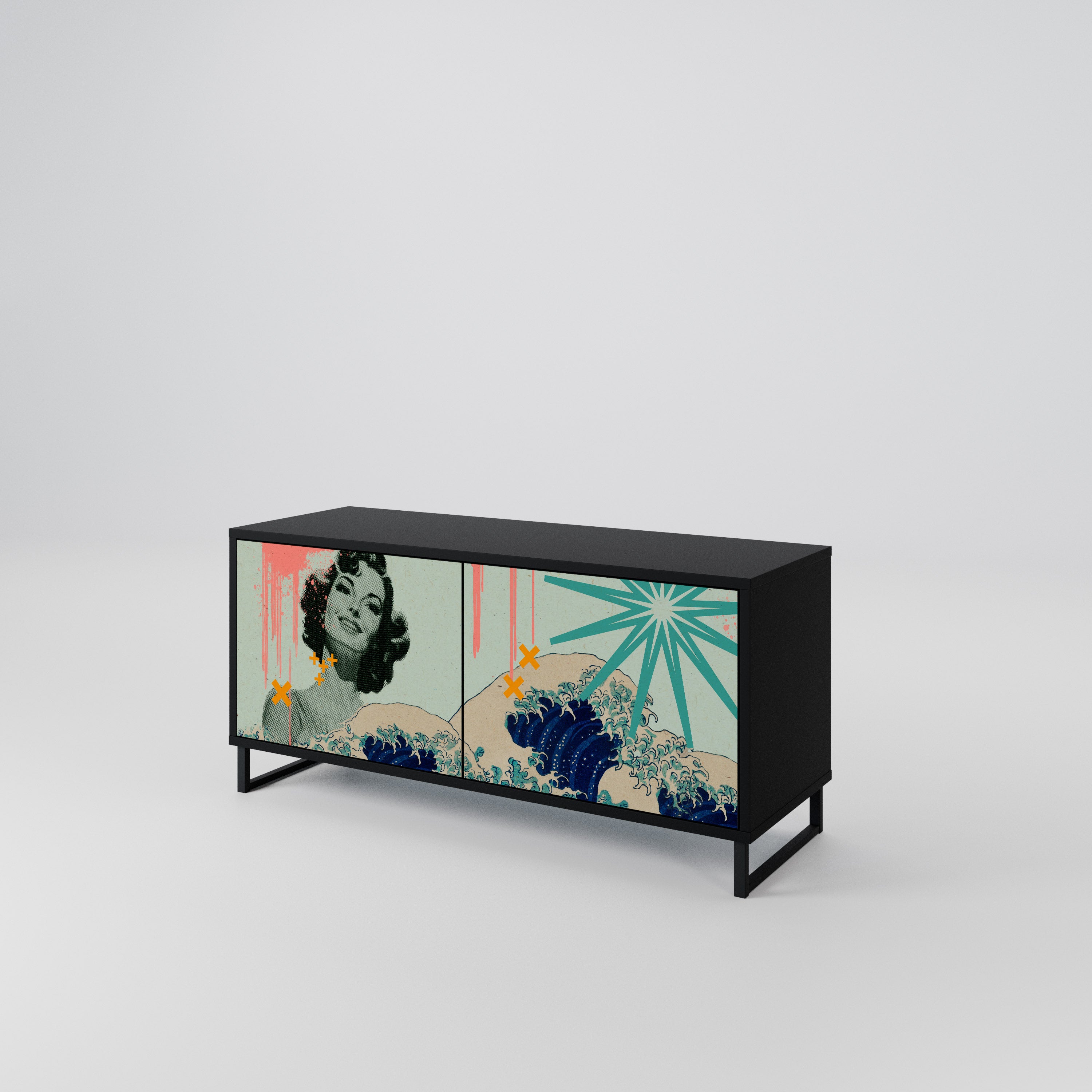 KANAGAWA BEAUTY Compact 2-Door TV Cabinet