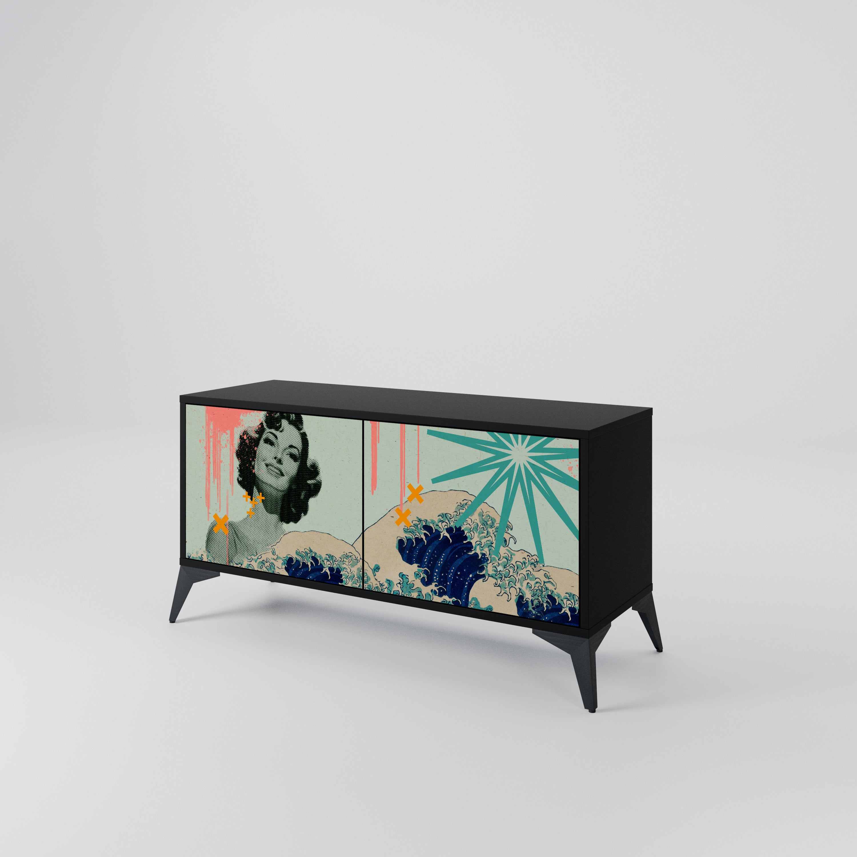 KANAGAWA BEAUTY Compact 2-Door TV Cabinet