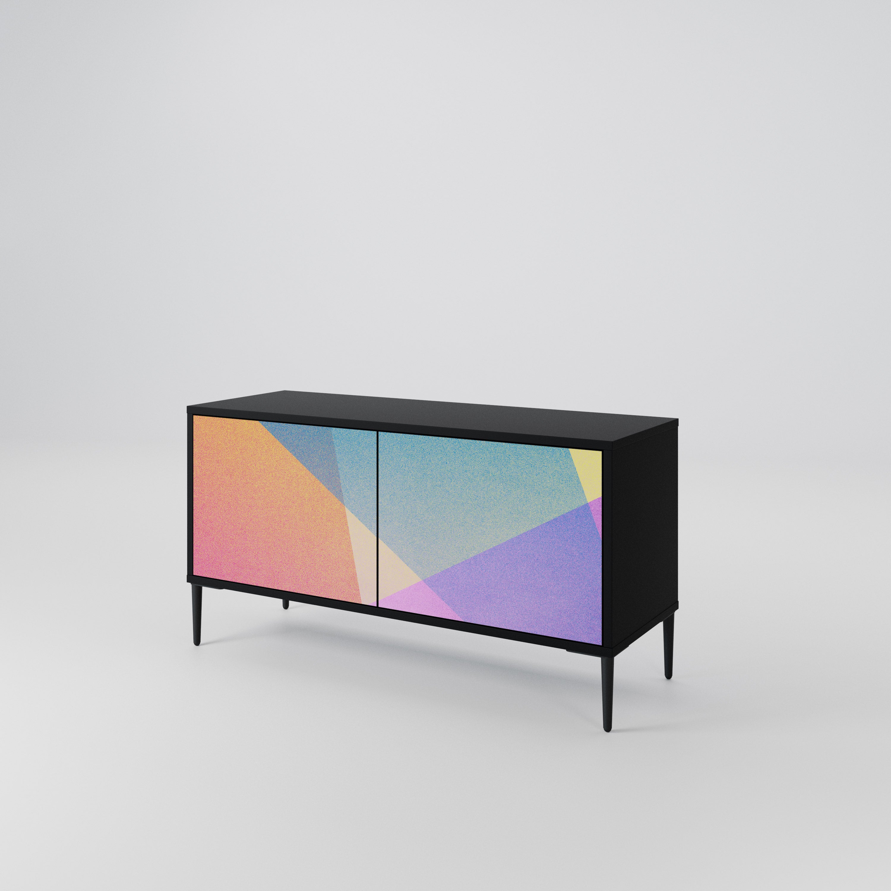 BRIGHT GEOMETRY Compact 2-Door TV Cabinet