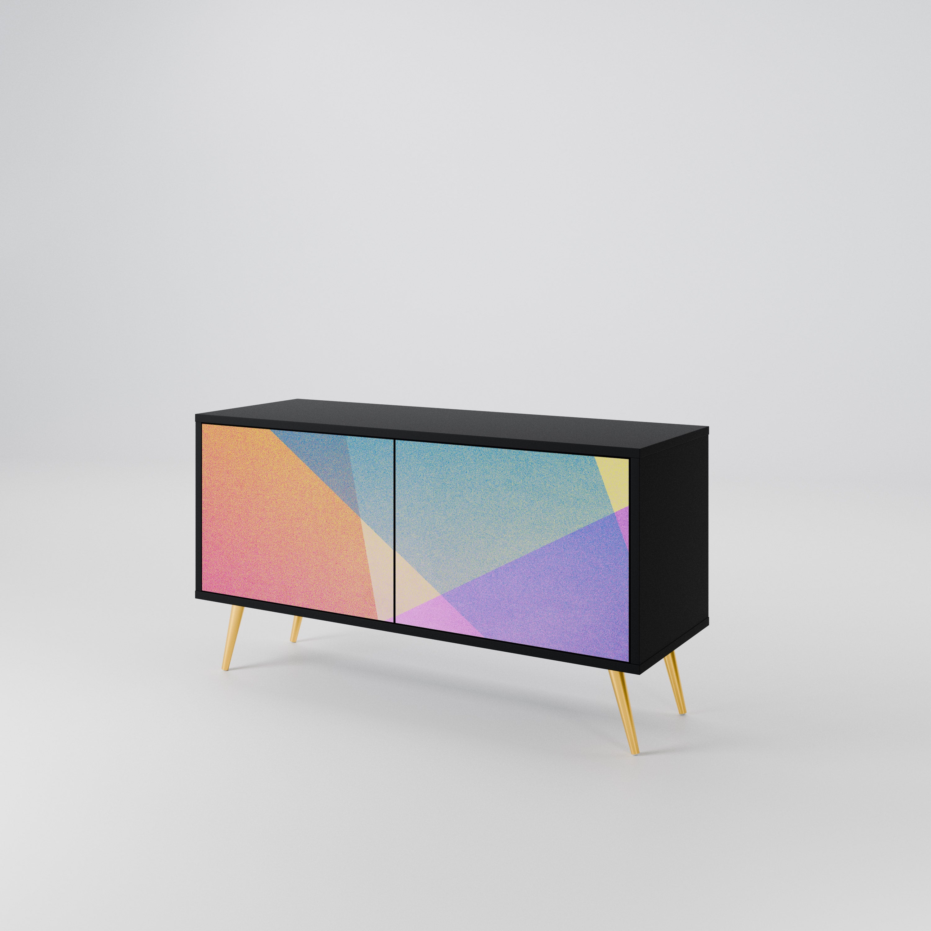 BRIGHT GEOMETRY Compact 2-Door TV Cabinet