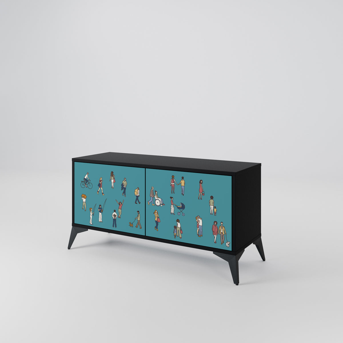 COLLECTIVE STREAM Compact 2-Door TV Cabinet