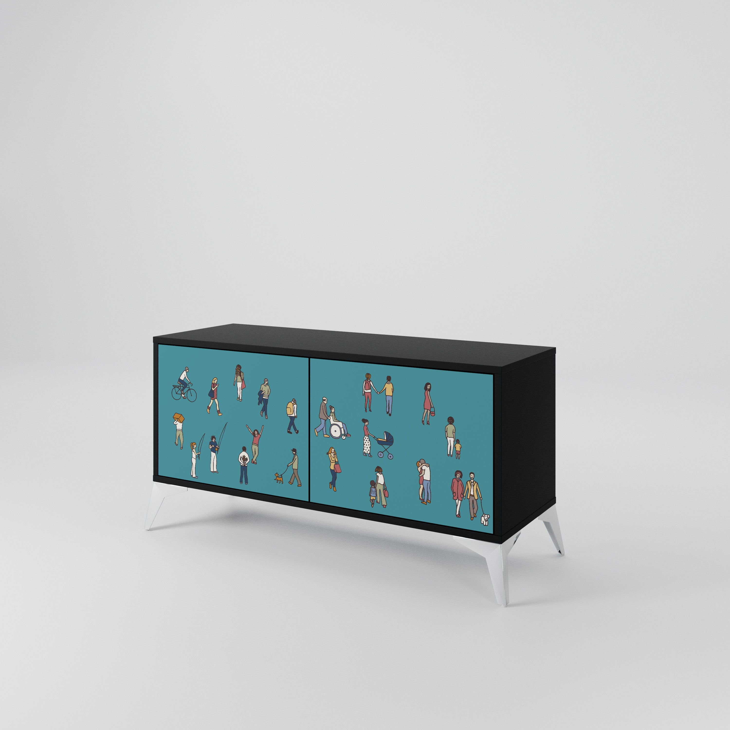 COLLECTIVE STREAM Compact 2-Door TV Cabinet