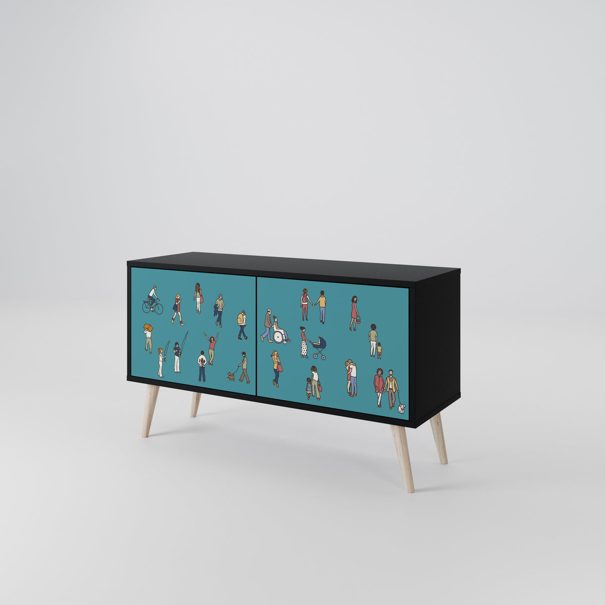 COLLECTIVE STREAM Compact 2-Door TV Cabinet