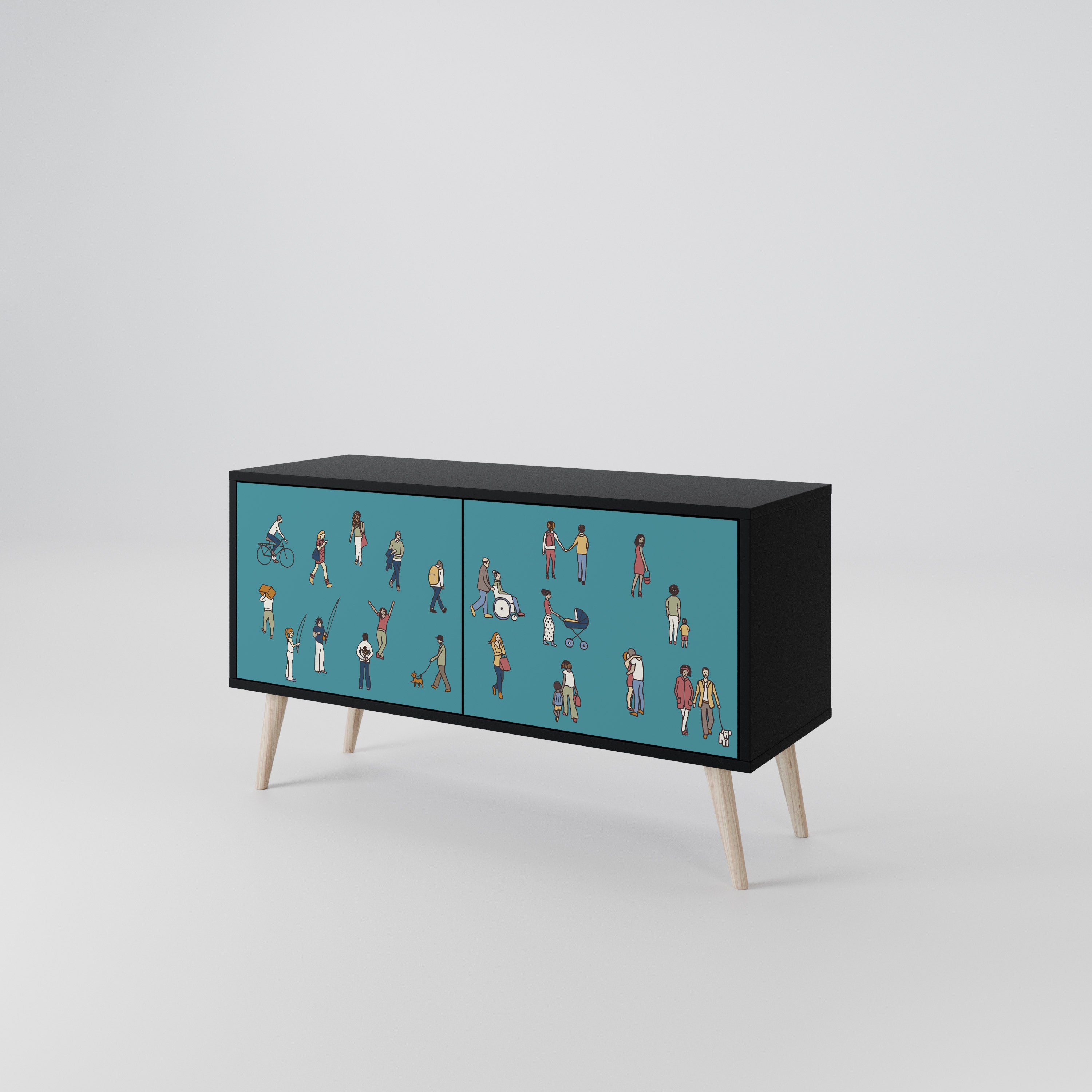 COLLECTIVE STREAM Compact 2-Door TV Cabinet