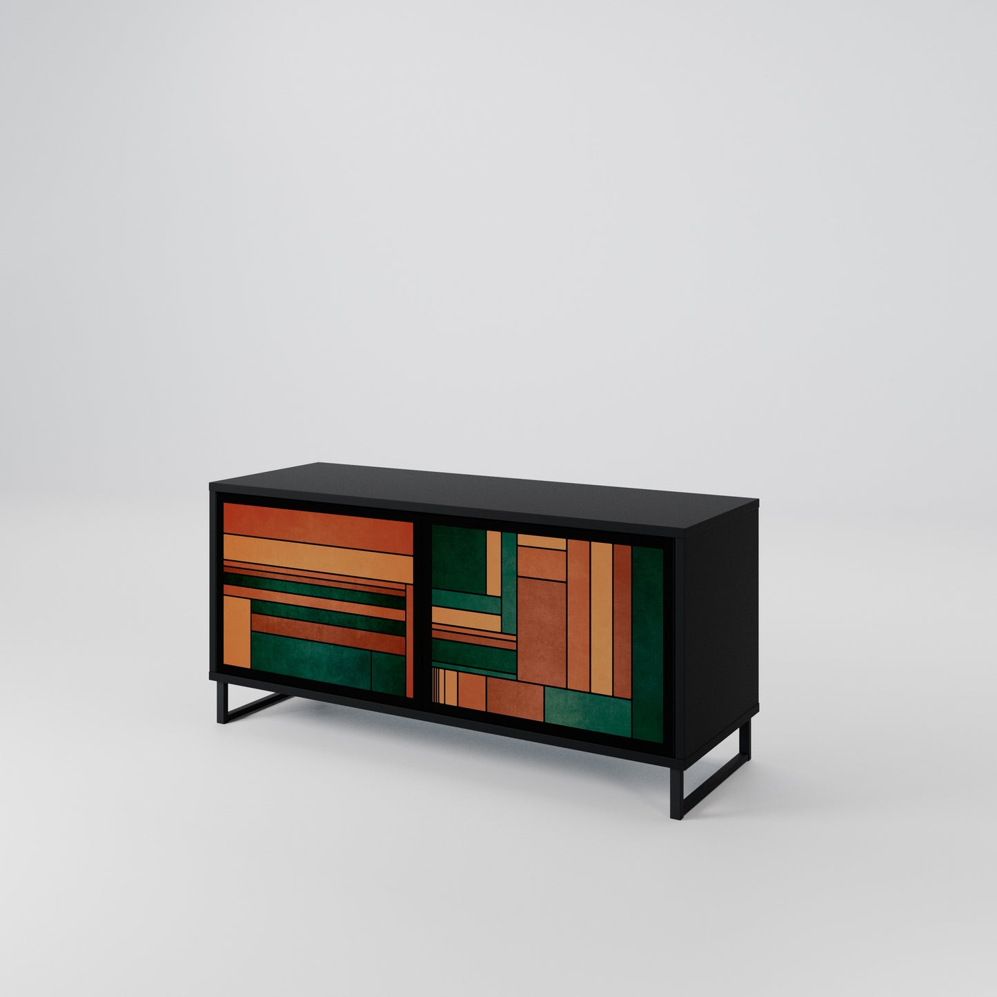 EARTHY FIGURES Compact 2-Door TV Cabinet