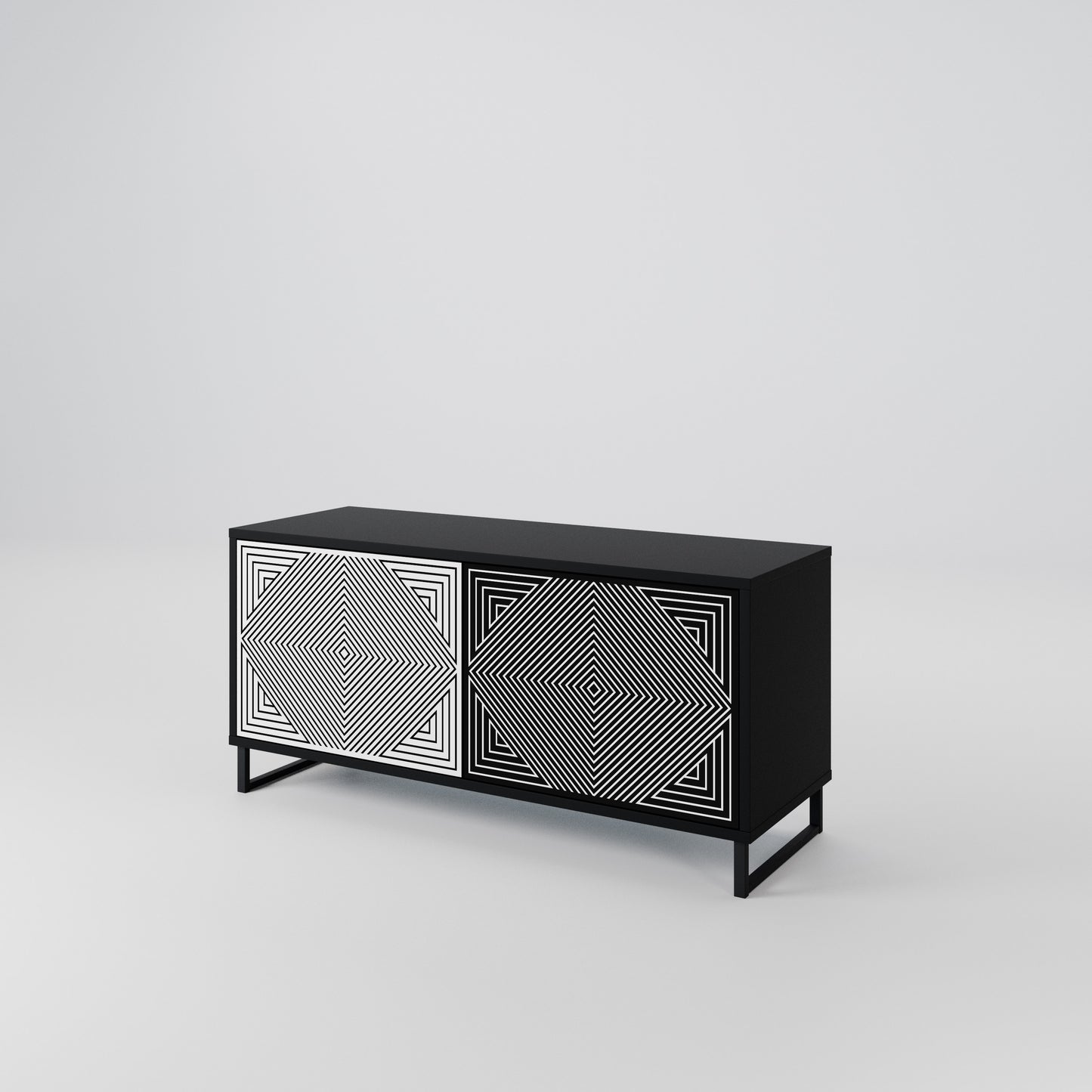 POLYGON ILLUSION Compact 2-Door TV Cabinet