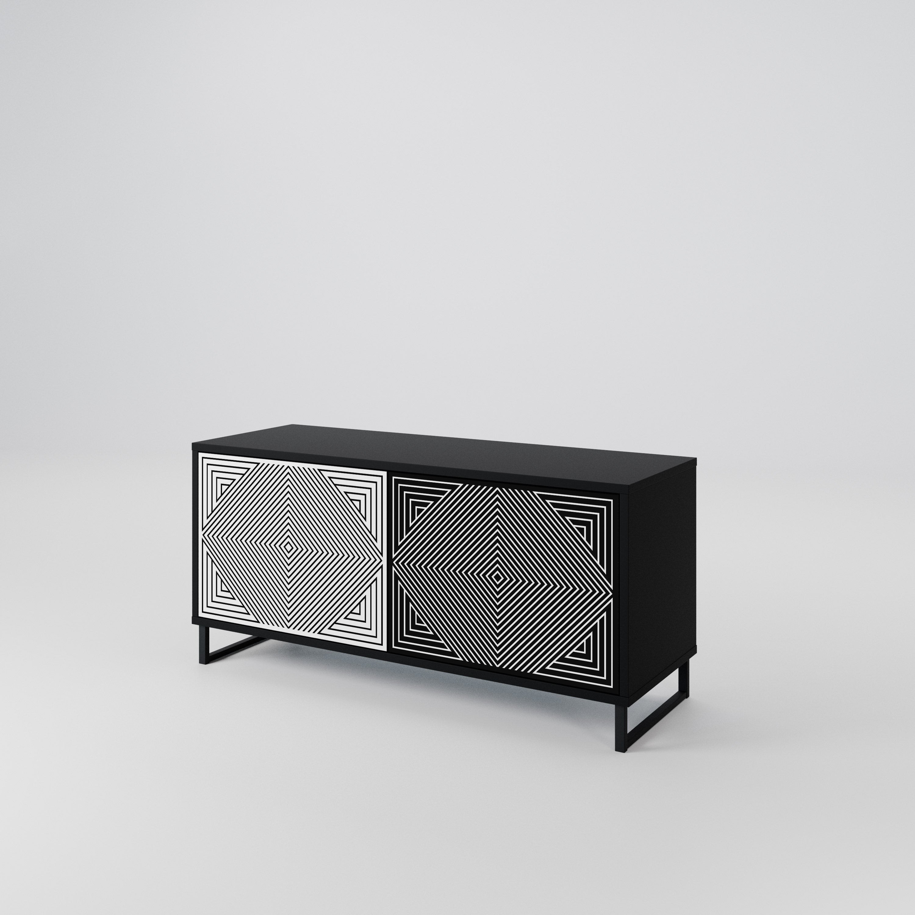 POLYGON ILLUSION Compact 2-Door TV Cabinet