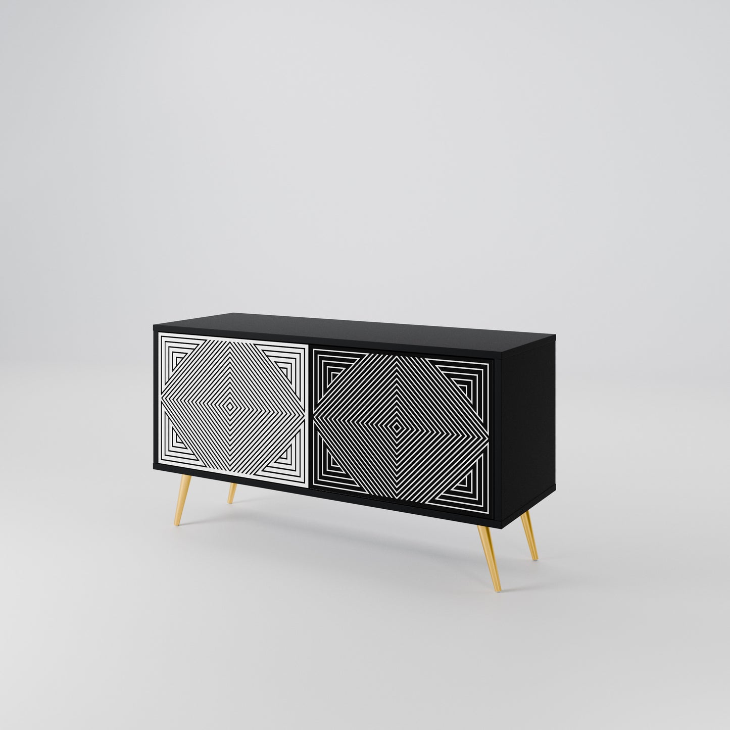 POLYGON ILLUSION Compact 2-Door TV Cabinet