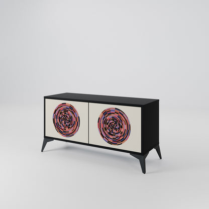 BROWN CIRCLES Compact 2-Door TV Cabinet