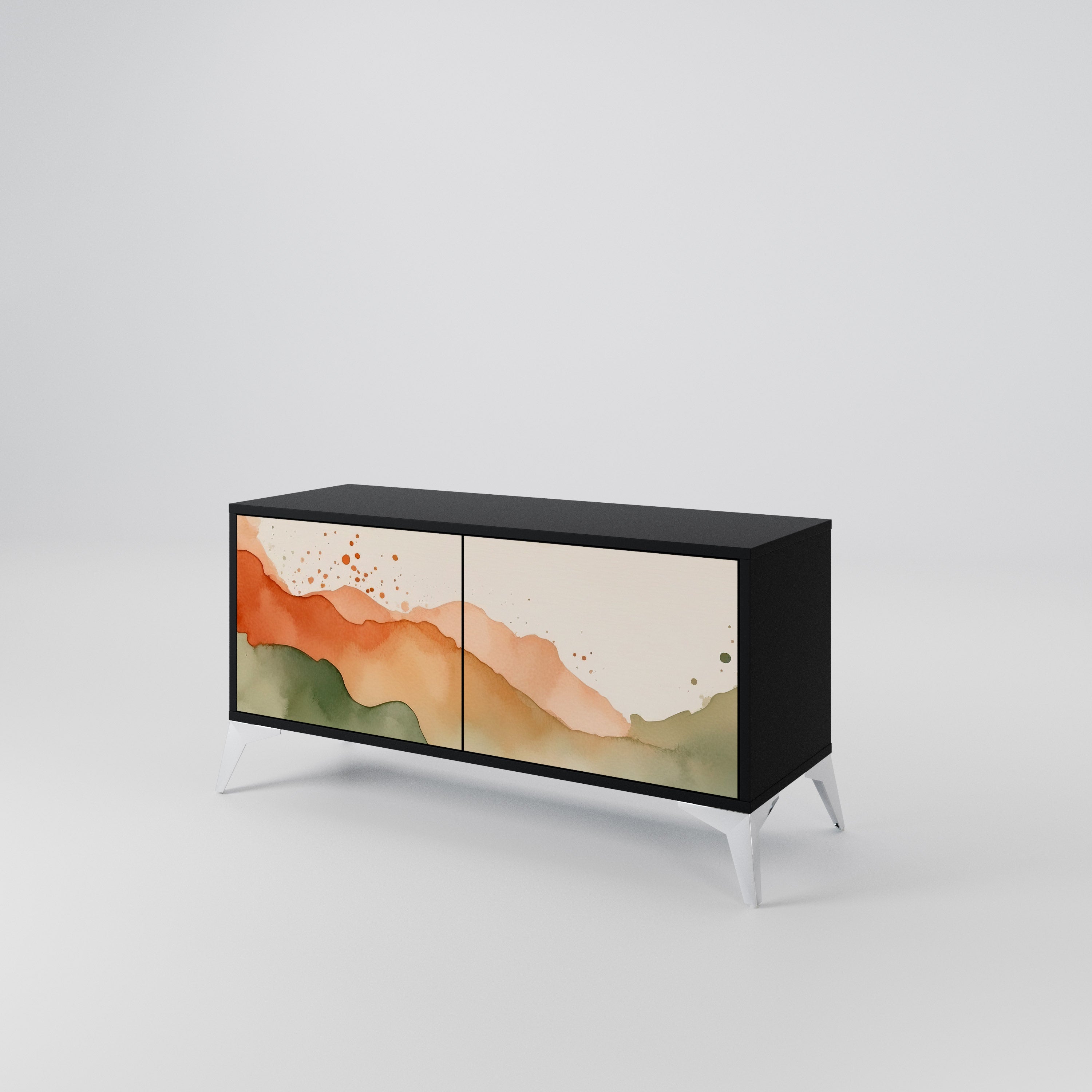 WATERCOLOUR PEAKS Compact 2-Door TV Cabinet