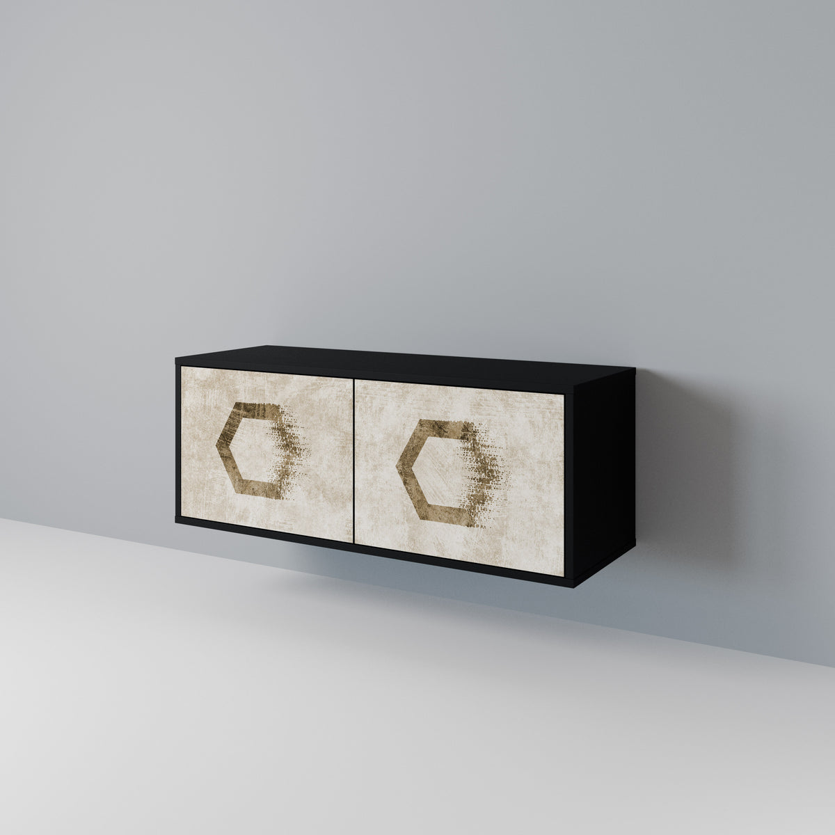 HEXAGONAL SHAPES Compact 2-Door TV Cabinet