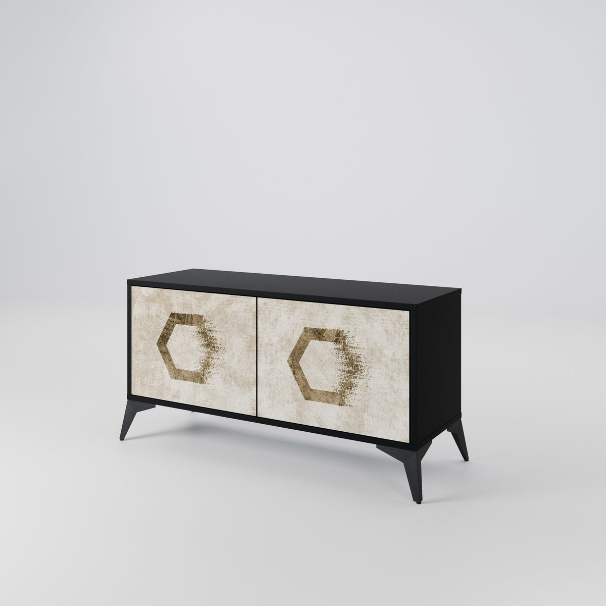 HEXAGONAL SHAPES Compact 2-Door TV Cabinet