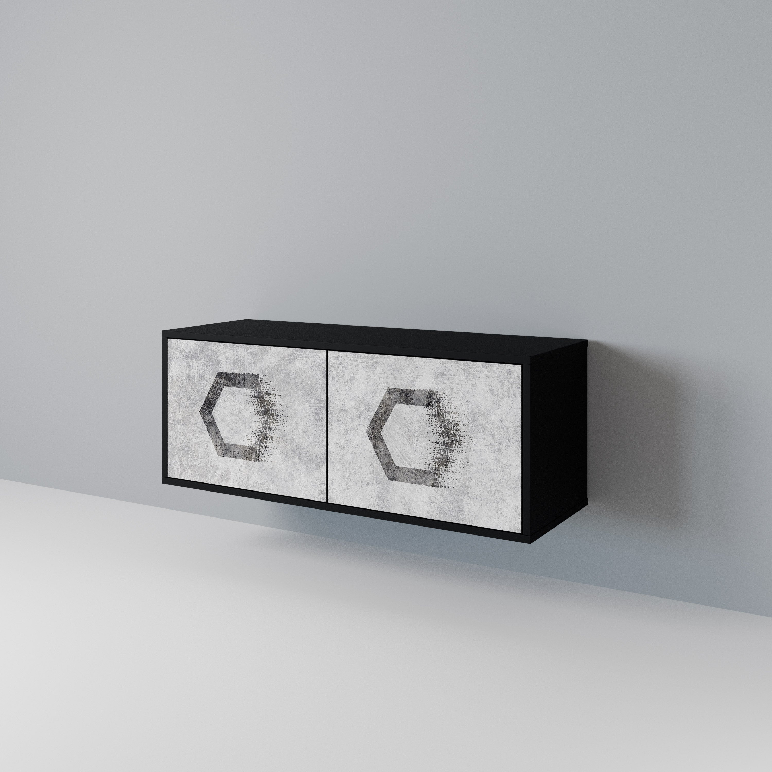 HEXAGONAL FIGURES Compact 2-Door TV Cabinet