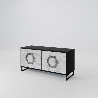 HEXAGONAL FIGURES Compact 2-Door TV Cabinet