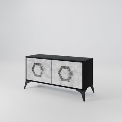 HEXAGONAL FIGURES Compact 2-Door TV Cabinet